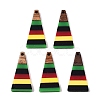 Jamaican Colour Epoxy Resin & Walnut Wood Pendants RESI-N039-122L-1