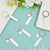 20Pcs 201 Stainless Steel Blank Pendant Keychain KEYC-SC0001-62C-3