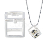 925 Sterling Silver Cube Empty Bead Cage Charms STER-WH0005-62-1