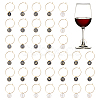 3 Sets 2 Style Alloy Enamel Charms Flat Round with Alphabet & Number ENAM-FH0001-14-1