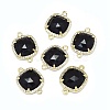 Synthetic Black Stone Links connectors G-L514-019C-1