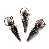 Natural Amethyst Nuggets & Dyed Agate Big Pointed Pendants G-D468-16R-2