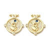 Brass Micro Pave Clear Cubic Zirconia Pendants KK-G481-07G-1