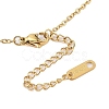 304 Stainless Steel Pave Colorful Cubic Zirconia Flat Round & Rectangle Pendant Necklaces NJEW-N055-03G-3