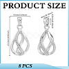 8Pcs Brass Bead Cage Pendants KK-GA0002-49-2