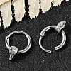 Snake Head 316 Surgical Stainless Steel Hoop Earrings EJEW-G416-41B-AS-1