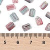 Transparent Spray Painted Glass Seed Beads SEED-L011-10A-03-4