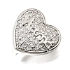 Mother's Day Brass Micro Pave Cubic Zirconia Slide Charms KK-E802-21P-B-2