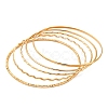 5Pcs 304 Stainless Steel Bangle Set for Women BJEW-S162-01B-G-4