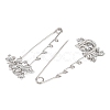Flower 304 Stainless Steel Safety Pins Brooch Findings SA-CBA098D-14A-P04-2