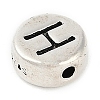 925 Sterling Silver Flat Round with Letter Beads LS-STER-G044-01AS-H-2