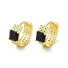 Glass Square Hoop Earrings EJEW-E270-01G-2
