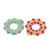 4Pcs 4 Colors Imitate Austrian Crystal Bicone Glass & Seed Glass Pendants PALLOY-MZ01305-2