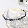 Wire Wrapped Natural Lapis Lazuli Chip Hair Bands PW-WG27230-15-1