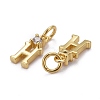 Brass Micro Pave Clear Cubic Zirconia Pendants ZIRC-Z011-35H-2