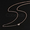 1mm Rack Plating Brass Curb Chain Necklaces for Women Men MAK-L044-26RG-3