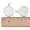 Flat Round Alloy Pendant Cabochon Settings PALLOY-A15654-S-NF-3