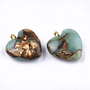 Assembled Bronzite and Aqua Terra Jasper Pendants X-G-T111-04B-2