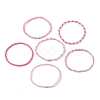 6Pcs Glass Seed & Brass Beaded Stretch Bracelets Set BJEW-JB09538-05-3