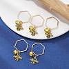 Alloy Bees and Iron Bell Pendant Decoration HJEW-JM01307-01-4