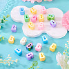 20Pcs UV Plating Opaque Acrylic European Beads OACR-TADJ0001-16B-4
