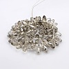 Half Plated Faceted Teardrop Electroplate Glass Pendants Beads Strands GLAA-A023A-HP04-2