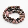 Round Natural Rhodonite Beads Strands G-M136-10mm-2