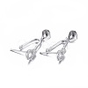 Anti-Tarnish Rhodium Plated 925 Sterling Silver Pendant Bails STER-L058-015P-3