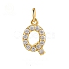 Brass Cubic Zirconia Pendants with Jump Rings FIND-PW0024-09Q-1