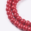 1 Strand Dyed Crimson Round Synthetic Turquoise Beads Strands X-TURQ-G106-6mm-02H-2