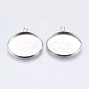 Tarnish Resistant 304 Stainless Steel Pendant Cabochon Settings STAS-I097-059-25M-1