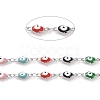 Enamel Hamsa Hand with Evil Eye Link Chains CHS-G023-01P-02-2