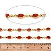 Brass Glass Oval Link Chains CHC-R001-02G-01-2