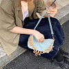 2Pcs Alloy Enamel Pink Bowknot Charm Aluminum Bag Decorative Chains HJEW-BBC0001-28-5