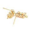 Brass Micro Pave Cubic Zirconia Stud Earring Findings KK-U015-01G-2