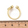 Brass Micro Pave Cubic Zirconia Open Cuff Rings CU-CBA4898-08G-02-5
