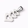 Non-Tarnish 304 Stainless Steel Pendants X-STAS-I127-018P-2