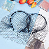 2Pcs 2 Styles Bridal Pearl Mesh Veil Cloth Hair Bands MRMJ-FG0001-16B-5