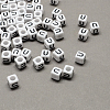 Large Hole Acrylic Letter European Beads SACR-Q103-6mm-01U-1
