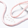 Flat Round Handmade Polymer Clay Beads CLAY-R067-8.0mm-27-7
