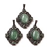 Natural Green Aventurine Rhombus Pendants G-K363-02R-01-1