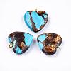 Assembled Bronzite and Synthetic Turquoise Pendants X-G-T111-04C-2