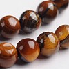 Round Natural Tiger Eye Gemstone Bead Strands G-J333-03-4mm-1