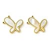 Ion Plating(IP) 304 Stainless Steel Pave Shell Pendants FIND-Z028-10G-1