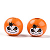 Halloween Theme Wood European Beads WOOD-N016-04B-3