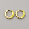 Enamel Hoop Earrings with Clear Cubic Zirconia EJEW-WH0004-39F-2