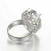 Adjustable Brass Filigree Ring Setting Components MAK-J007-51P-2