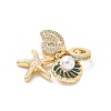 Brass Micro Pave Clear Cubic Zirconia European Dangle Charms KK-D426-04G-2