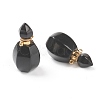 Faceted Natural Black Agate Pendants G-H252-B02-2