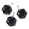 Faceted Synthetic Blue Goldstone Pendants G-F340-03M-1